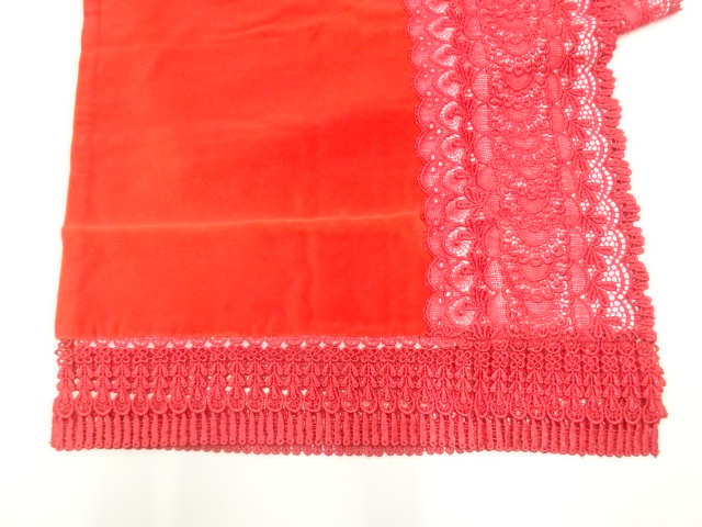  ビロードレース花模様ショール